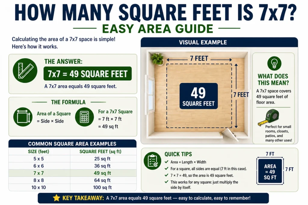 how many square feet is 7x7