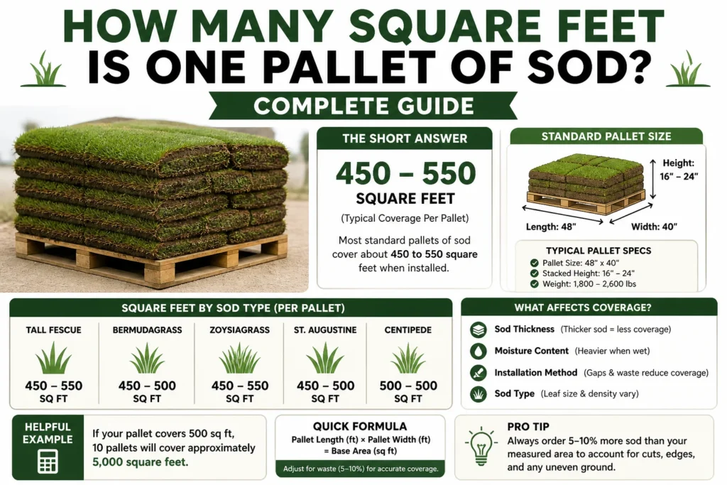 how many square feet is one pallet of sod