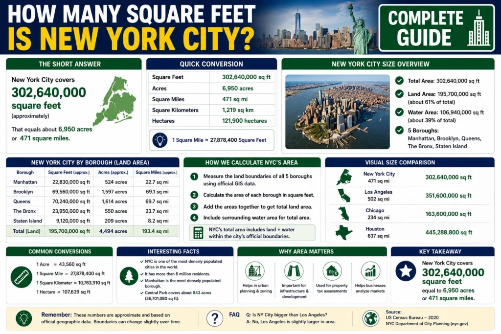 how many square feet is new york city