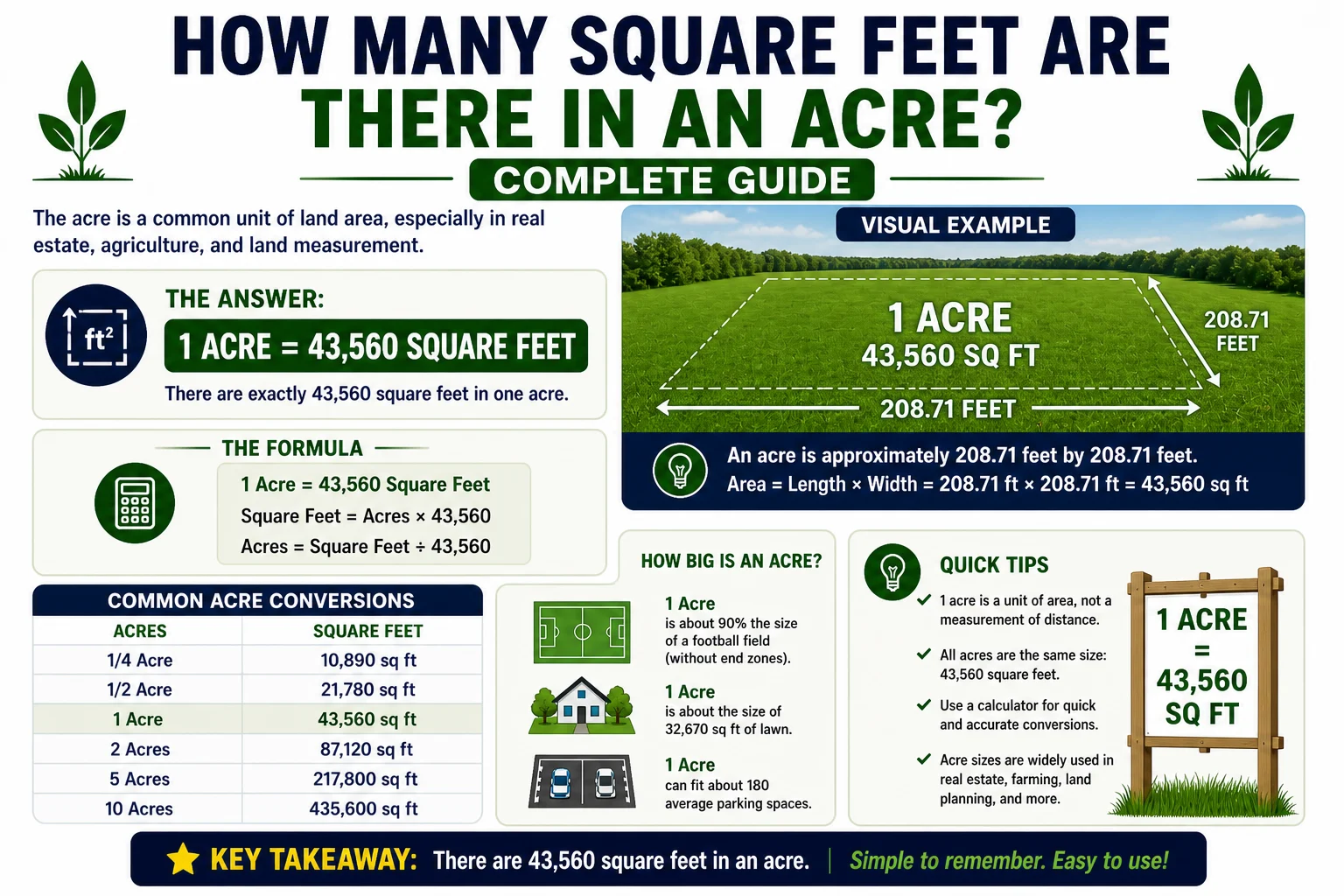 how many square feet are there in an acre?