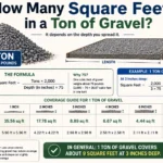 how many square feet in a ton of gravel