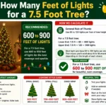 how many feet of light for a 7.5 tree