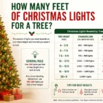 how many feet Christmas lights for tree