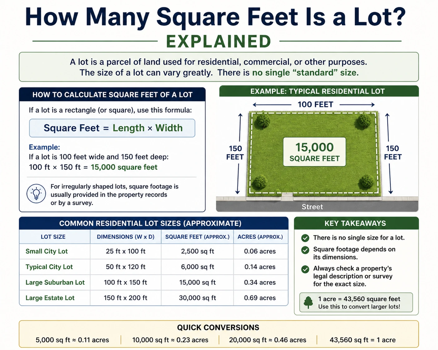 How Many Square Feet Is a Lot