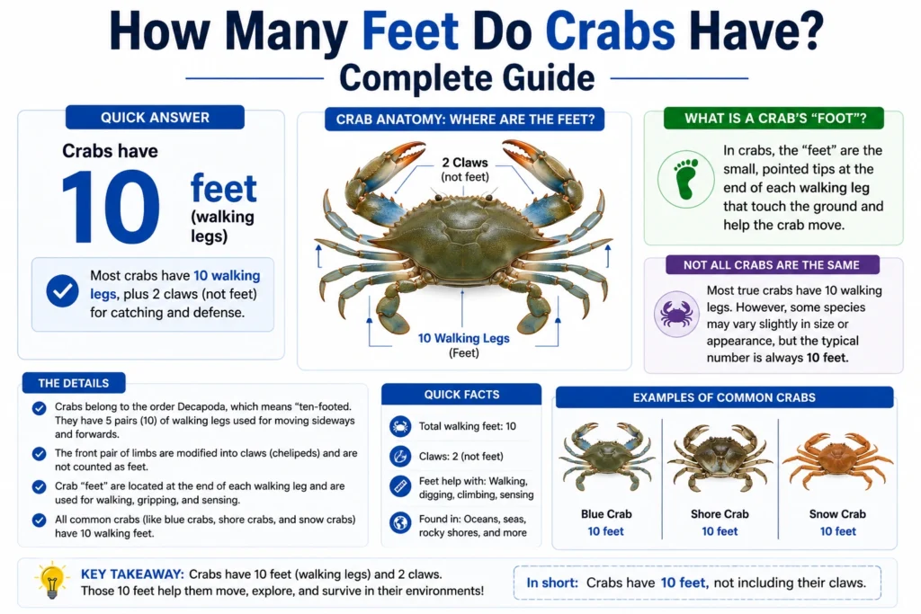 how many feet do crabs have