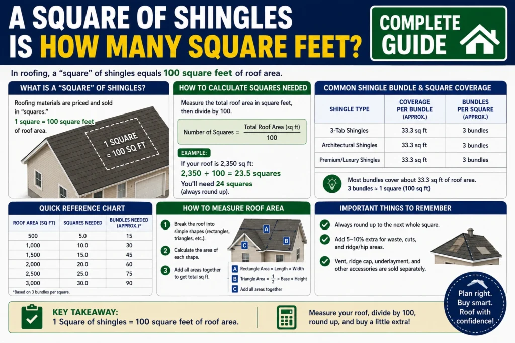 a square of shingles is how many square feet