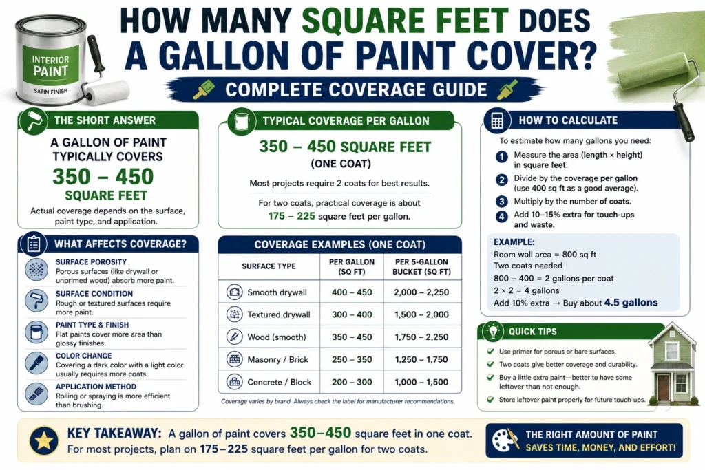 how many square feet does a gallon of paint cover