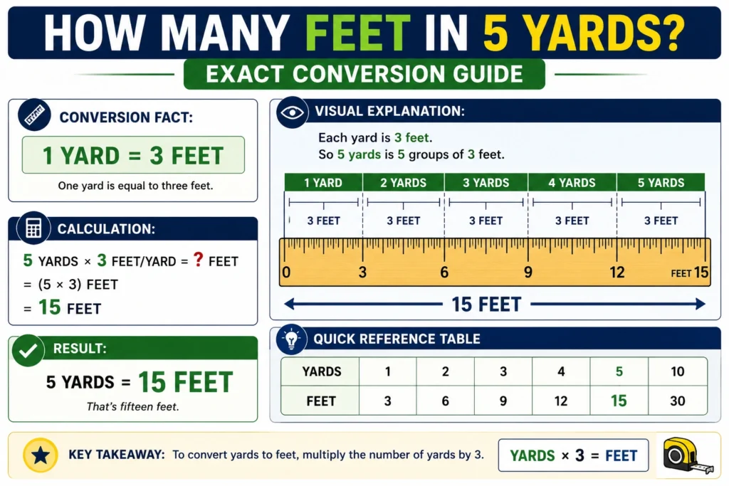 how many feet in 5 yards