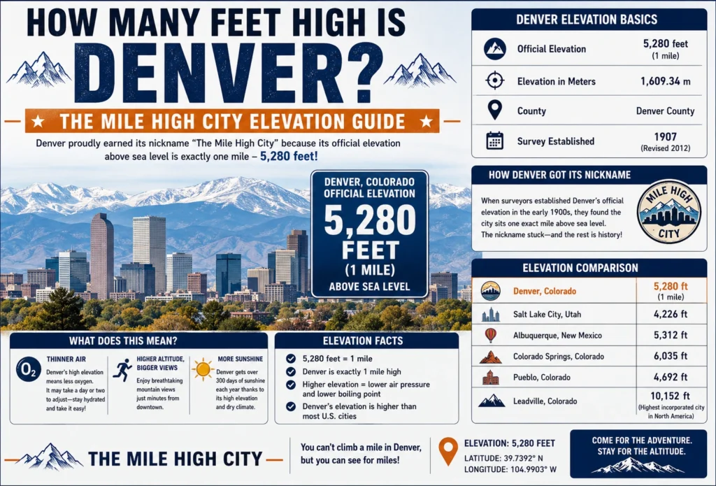 how many feet high is Denver