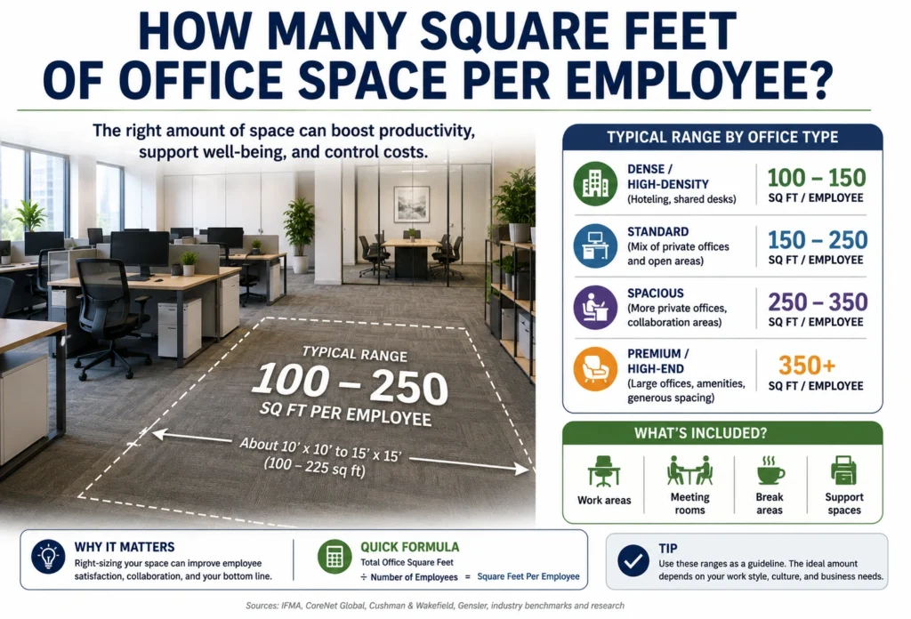 How Many Square Feet of Office Space Per Employee?