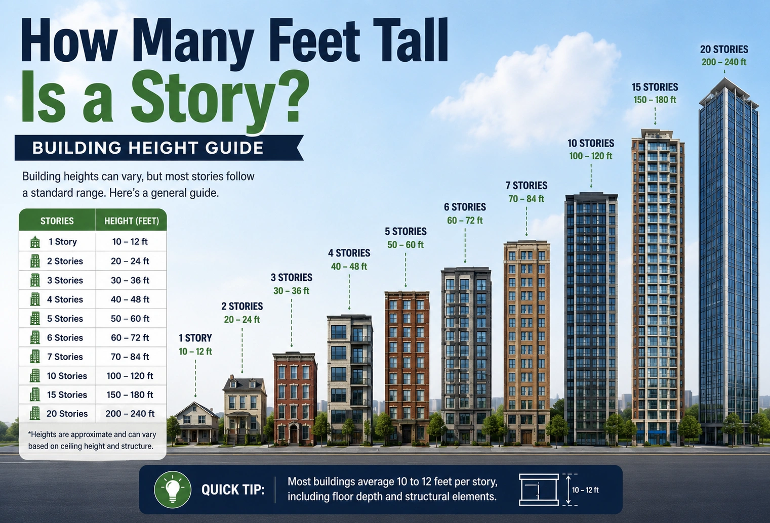 how many feet tall is a story
