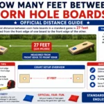 how many feet between corn hole boards