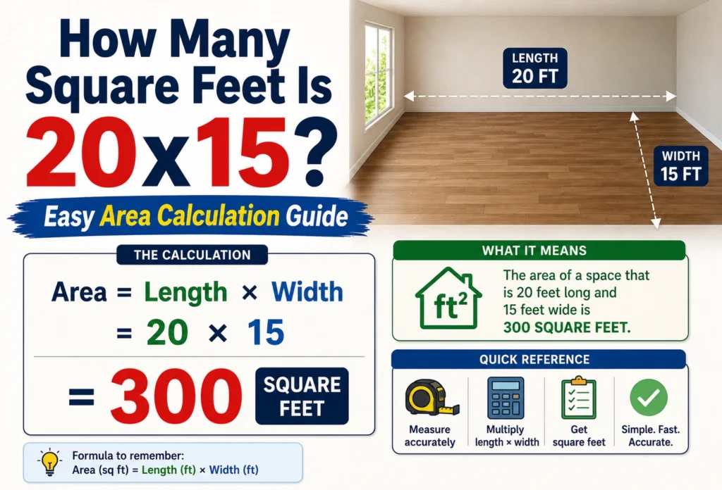 how many square feet is 20x15