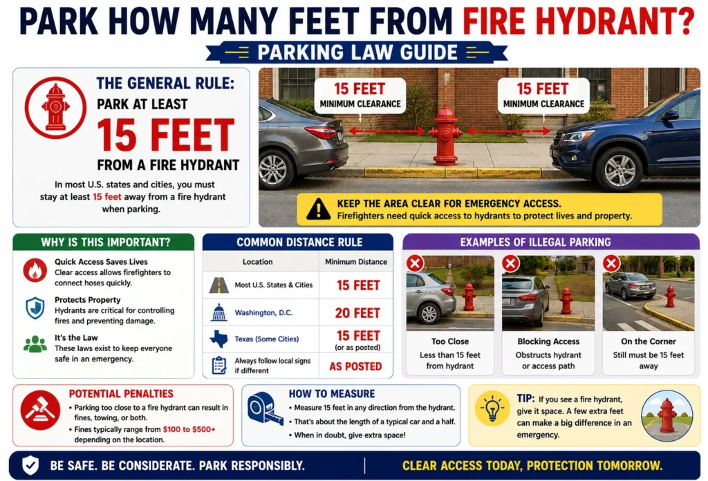 park how many feet from fire hydrant