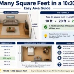 how many square feet in a 10x20 room