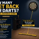 how many feet back for darts