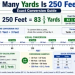 how many yards is 250 feet