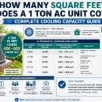how many square feet does a 1 ton AC unit cover