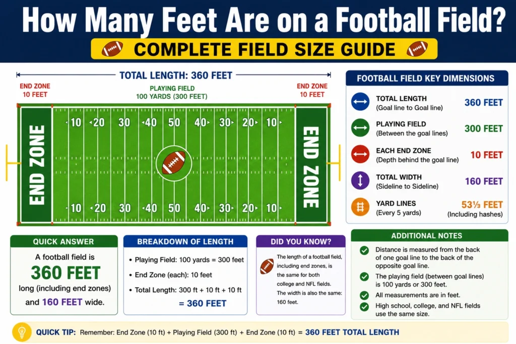 how many feet are on a football field