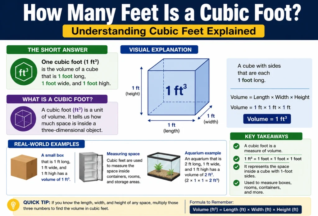how many feet is a cubic foot