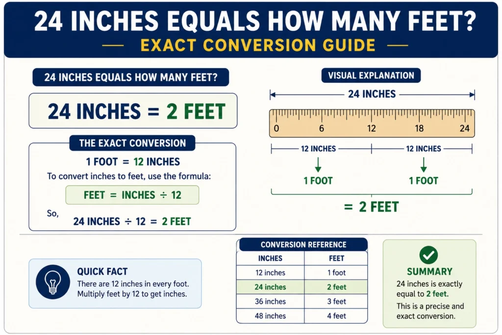24 inches equals how many feet