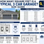how many square feet is a typical 3 car garage