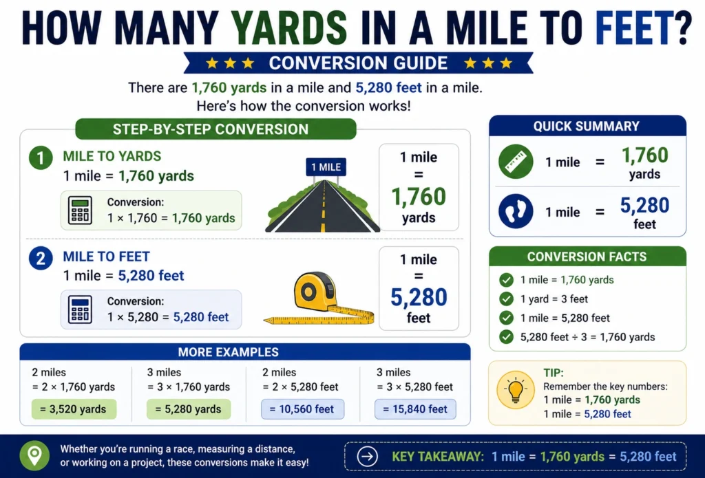 how many yards in a mile to feet
