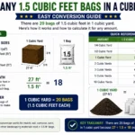 how many 1.5 cubic feet in a yard