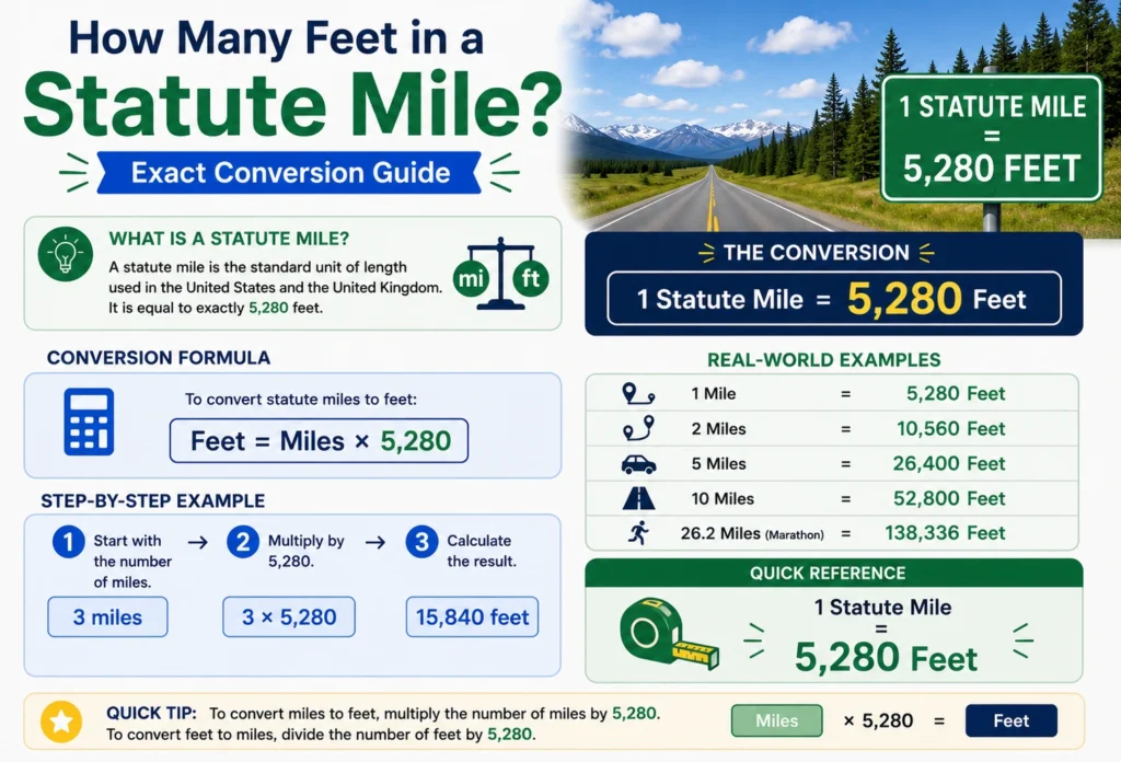 how many feet are in a statute mile