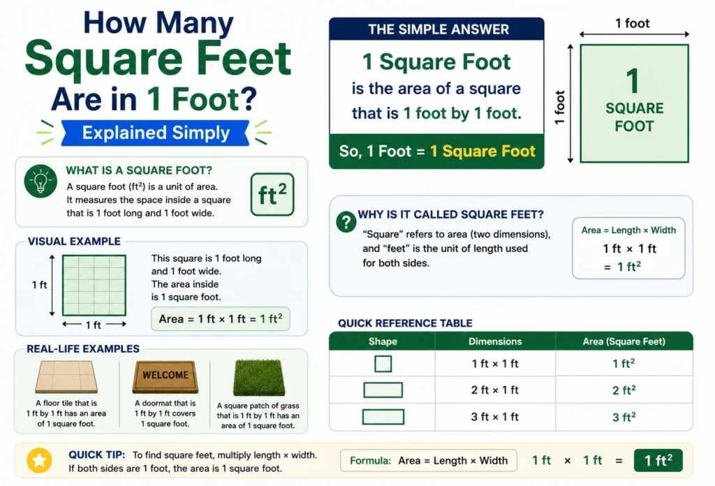 how many square feet are in 1 foot