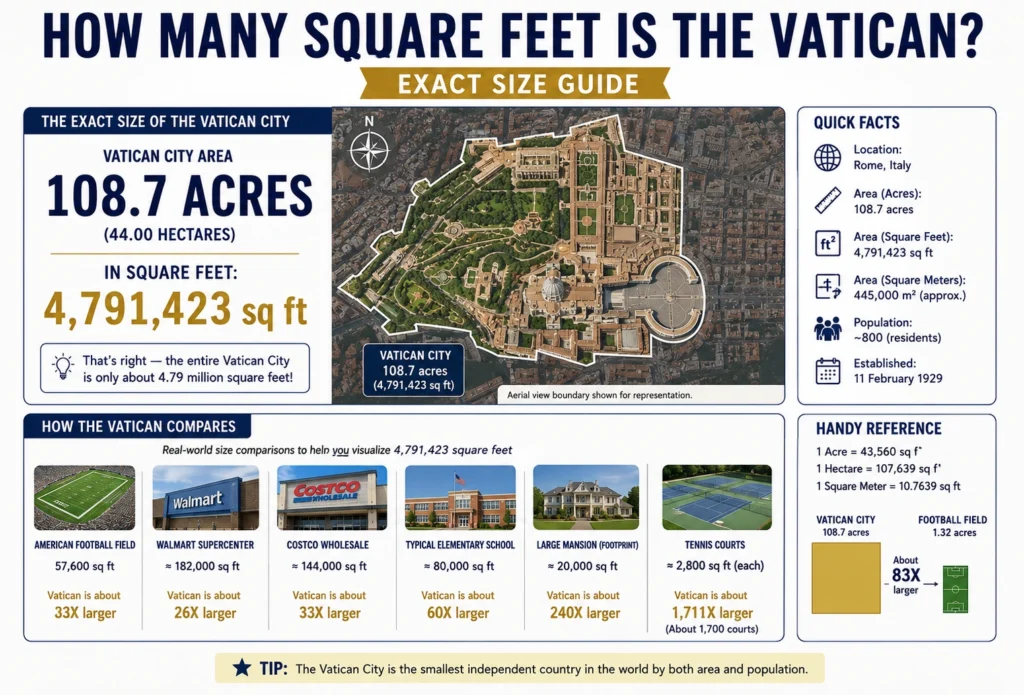 how many square feet is the Vatican