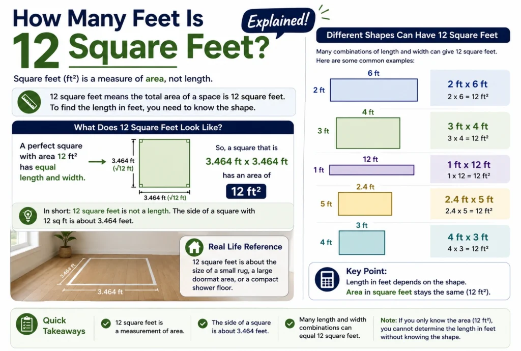 how many feet is 12 square feet