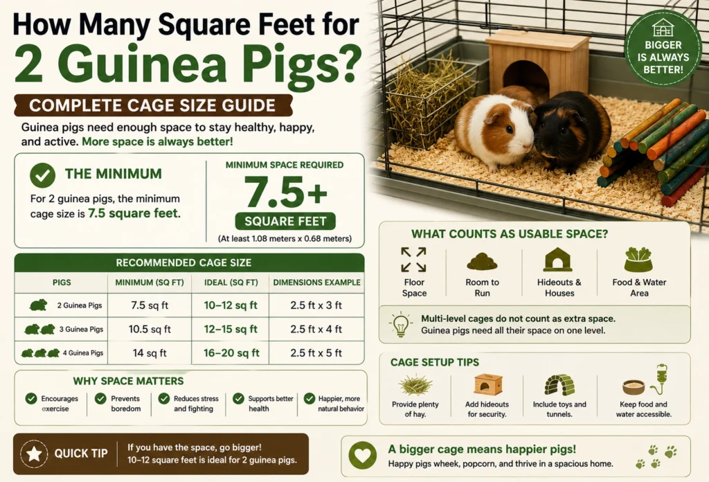 how many square feet for 2 guinea pigs
