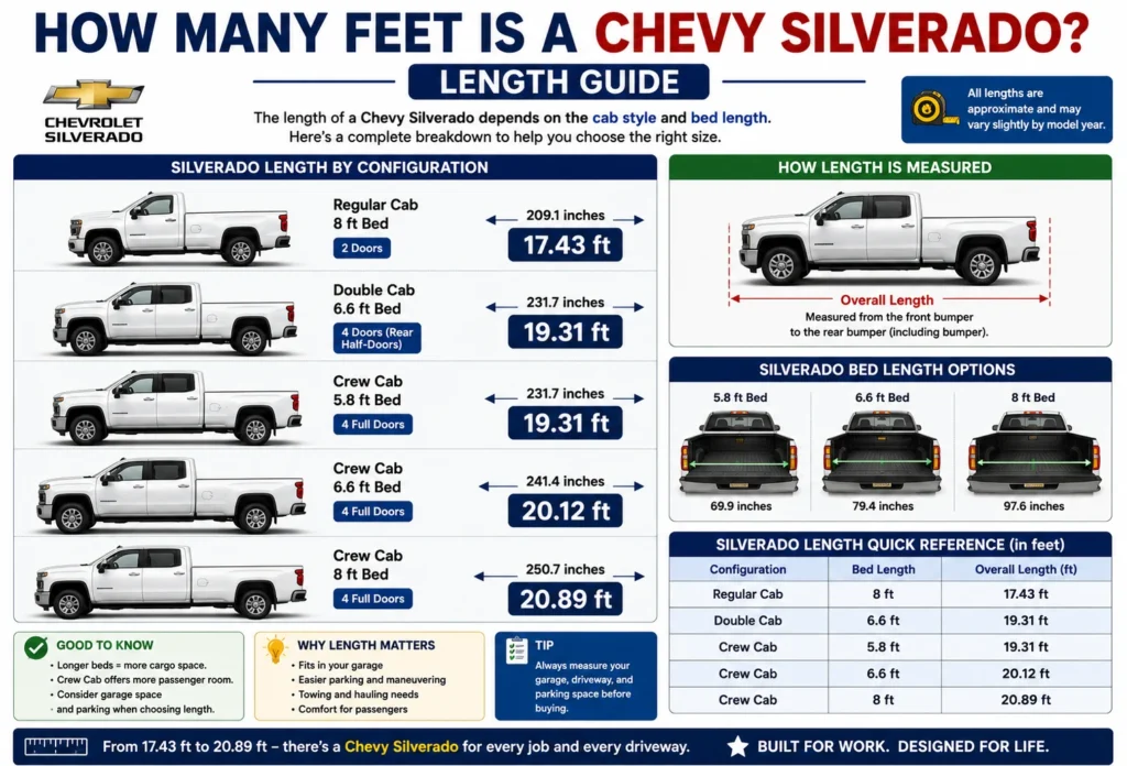 how many feet is a chevy silverado
