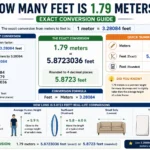 how many feet is 1.79 meters