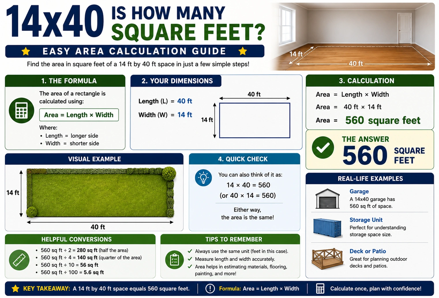 14x40 is how many square feet