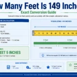 how many feet is 149 inches