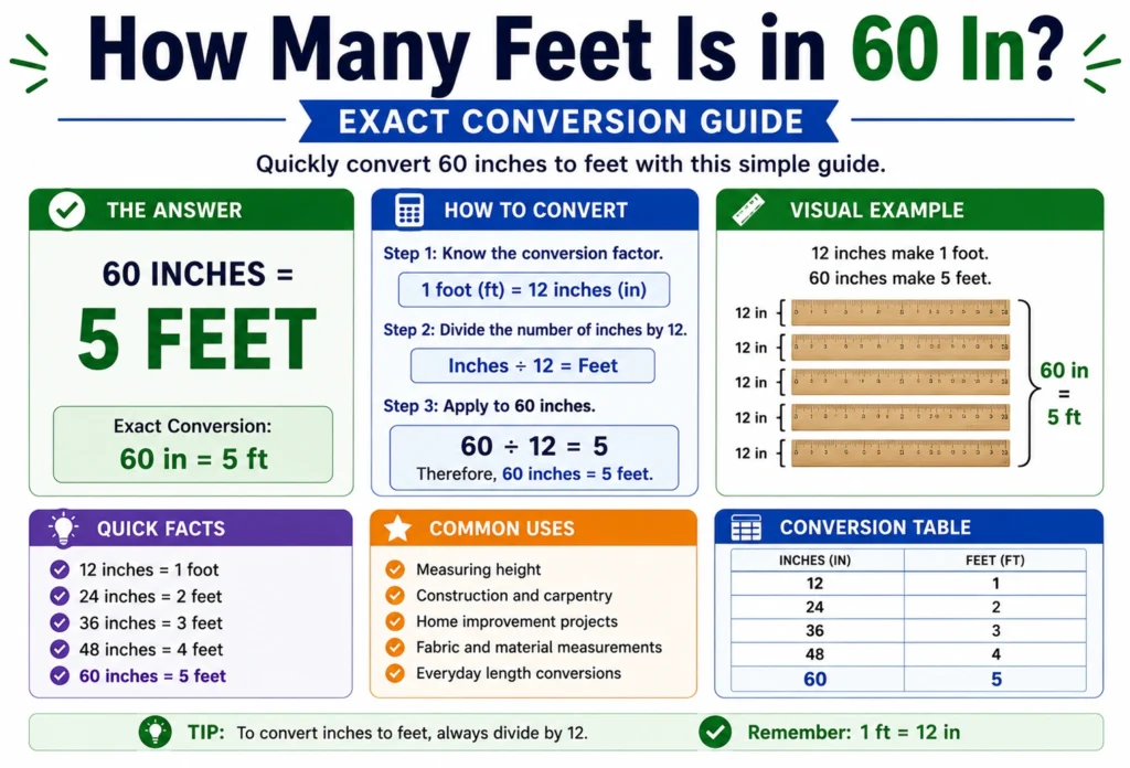 how many feet is in 60 in