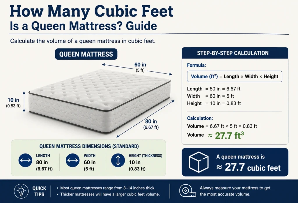 How Many Cubic Feet Is a Queen Mattress? Guide