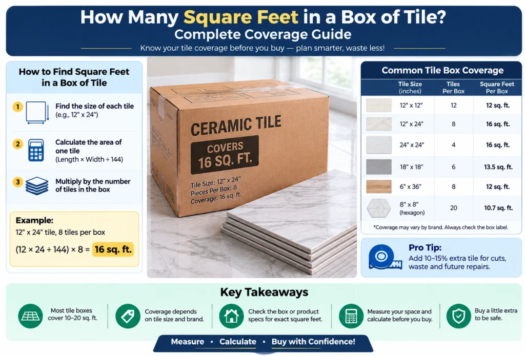 how many square feet in a box of tile,