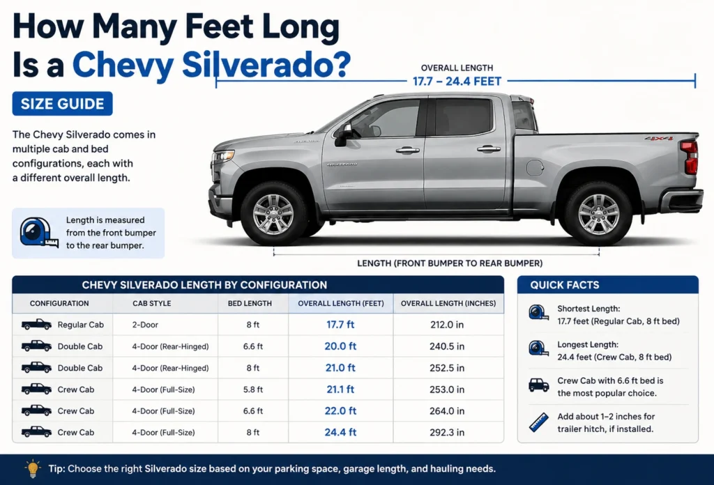 how many feet long is a Chevy Silverado