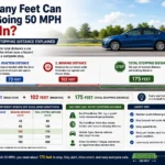 how many feet a car going 50 mph can stop in