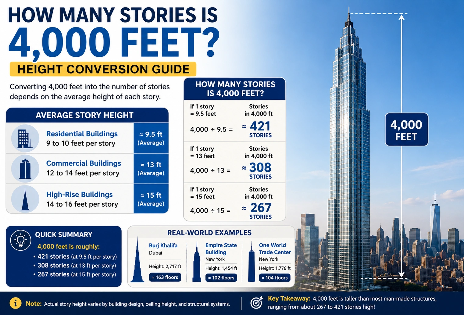How Many Stories Is 4,000 Feet? Height Conversion Guide