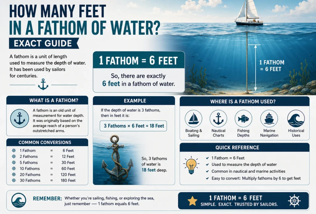 how many feet in a fathom of water