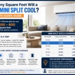 how many square feet a 1 ton mini split will cool.