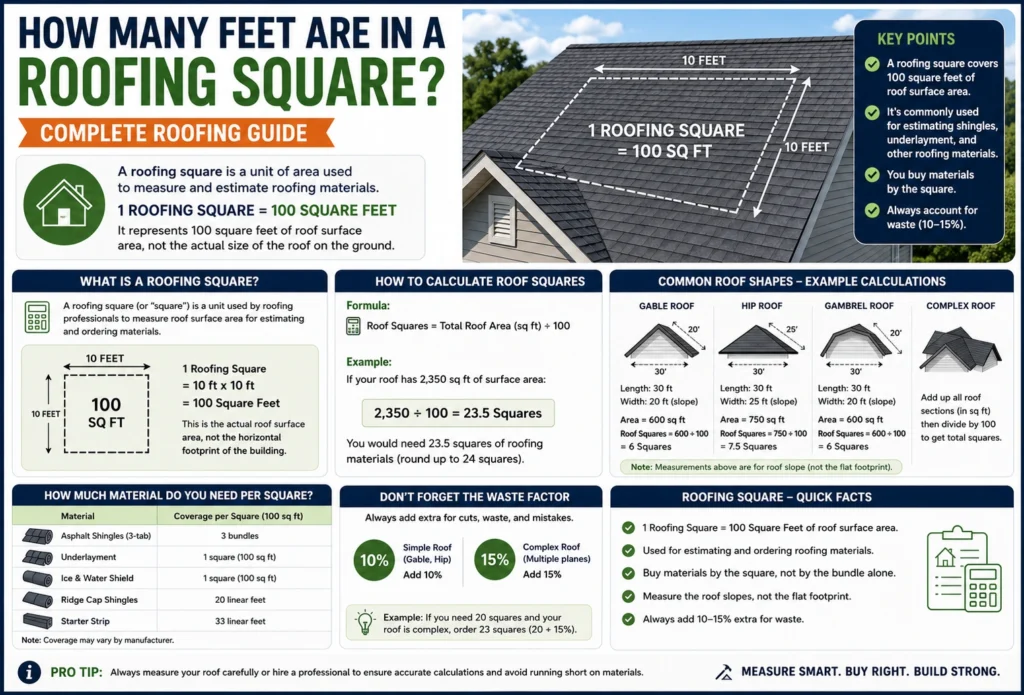 how many feet are in a roofing square