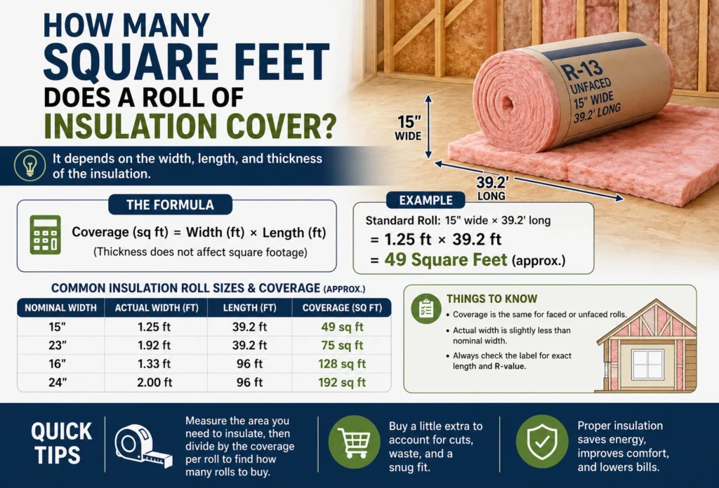 How Many Square Feet Does a Roll of Insulation Cover