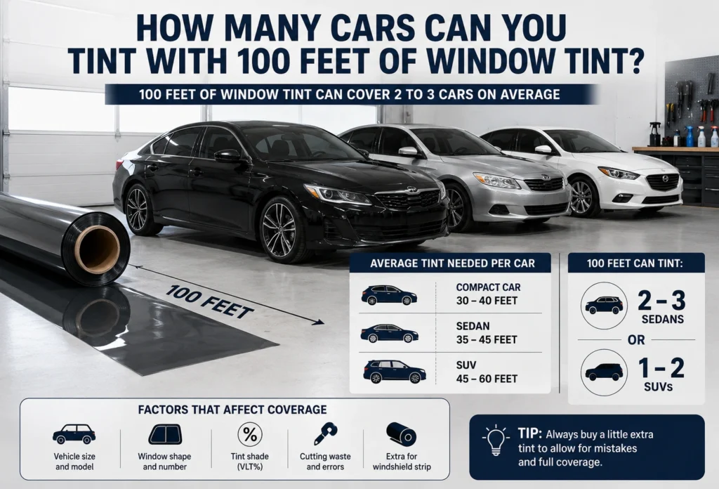 How Many Cars Can You Tint With 100 Feet of Window Tint
