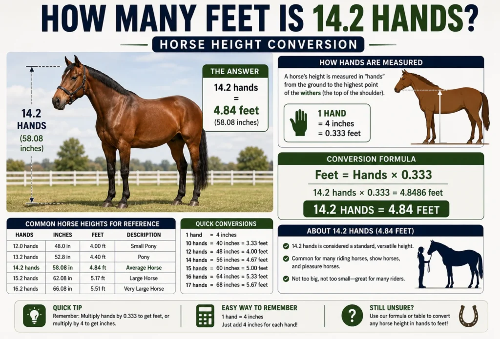 How Many Feet Is 14.2 Hands
