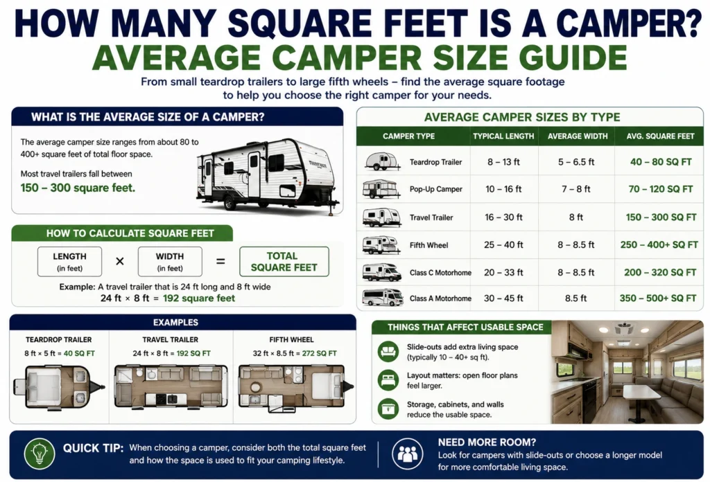 how many square feet is a camper